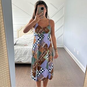 NEW Rewind Juniors Girls Corset Print Midi Slip Dress sz:XL